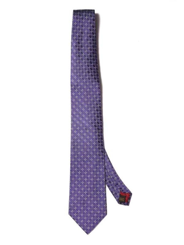 Como Check Dark Purple Silk Tie