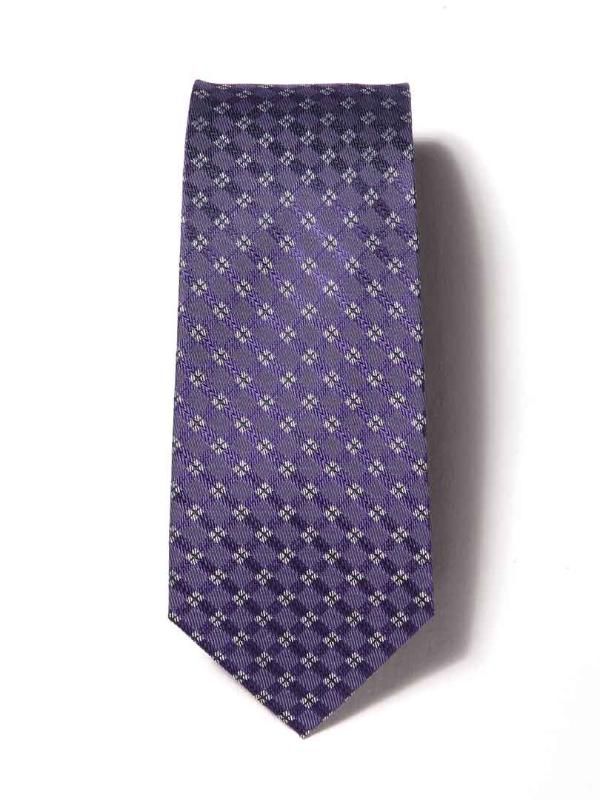 Como Check Dark Purple Silk Tie