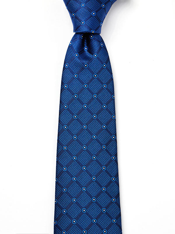 Como Check Navy Silk Tie
