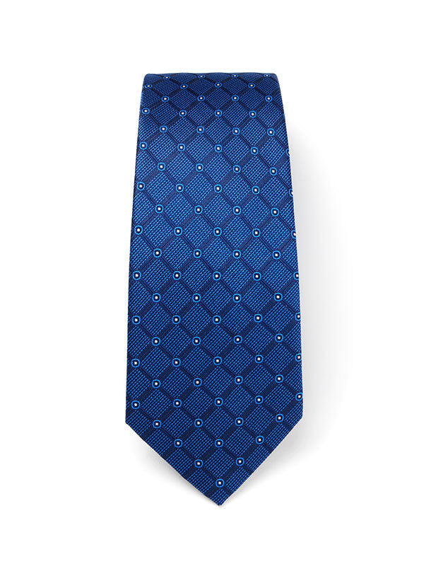 Como Check Navy Silk Tie