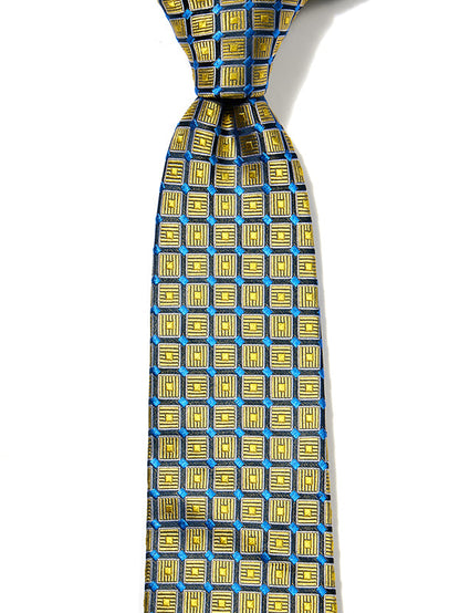 Como Checks Dark Gold Silk Tie