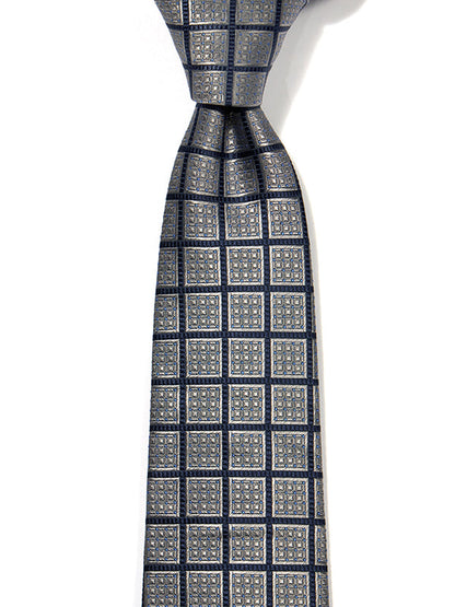 Como Checks Medium Grey Silk Tie
