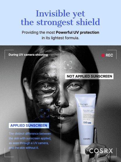 Cosrx Ultra - Light Invisible Sunscreen 50ml واقي الشمس الخفيف للغاية وغير المرئي من كوسركس - Princess Cosmetics Qatar