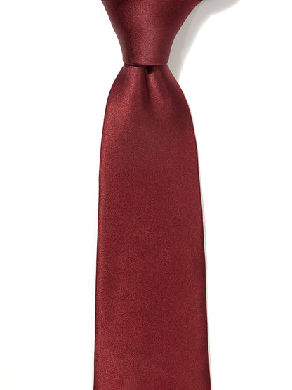 Creme De La Creme Plain Dark Maroon Silk Tie