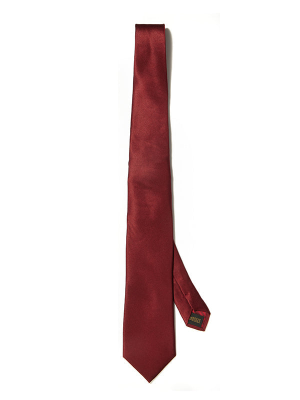 Creme De La Creme Plain Dark Maroon Silk Tie