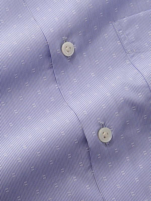 Cricoli Blue Striped Full Sleeve Single Cuff Tailored Fit Classic Formal Super Fine Cotton Shirt