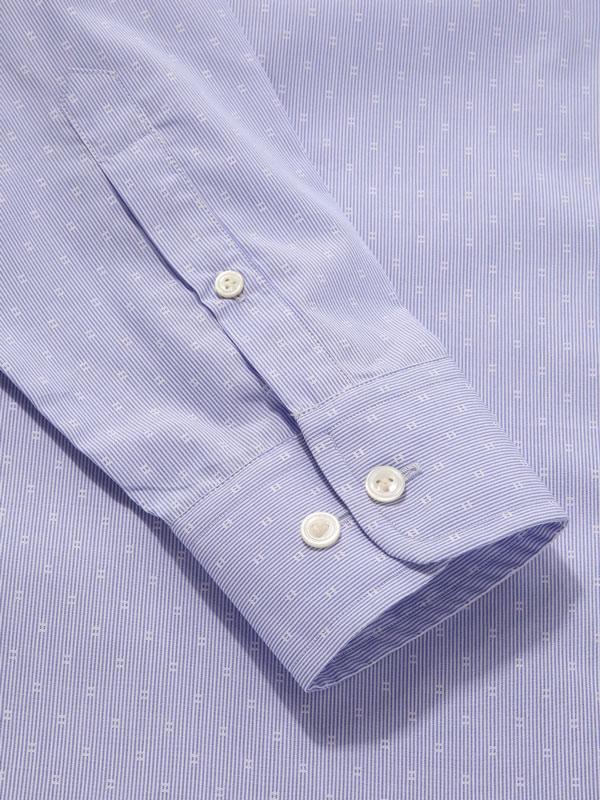 Cricoli Blue Striped Full Sleeve Single Cuff Tailored Fit Classic Formal Super Fine Cotton Shirt
