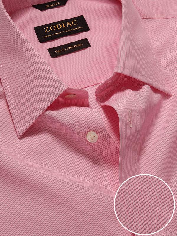 Cricoli Pink Striped Full Sleeve Single Cuff Classic Fit Classic Formal Super Fine Cotton Shirt