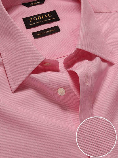 Cricoli Pink Striped Full Sleeve Single Cuff Classic Fit Classic Formal Super Fine Cotton Shirt