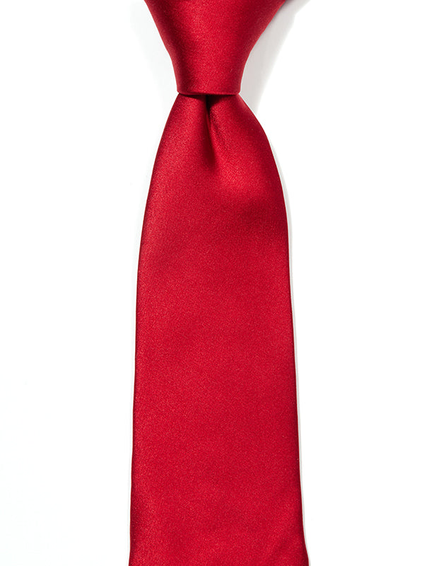 Crm De La Crm Plain Solid Dark Red Silk Tie