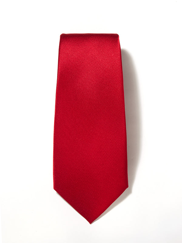 Crm De La Crm Plain Solid Dark Red Silk Tie