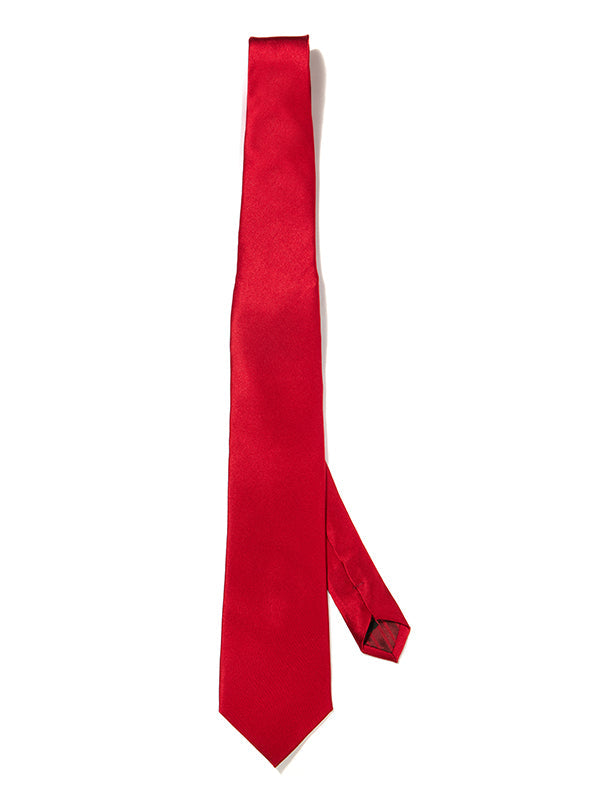 Crm De La Crm Plain Solid Dark Red Silk Tie