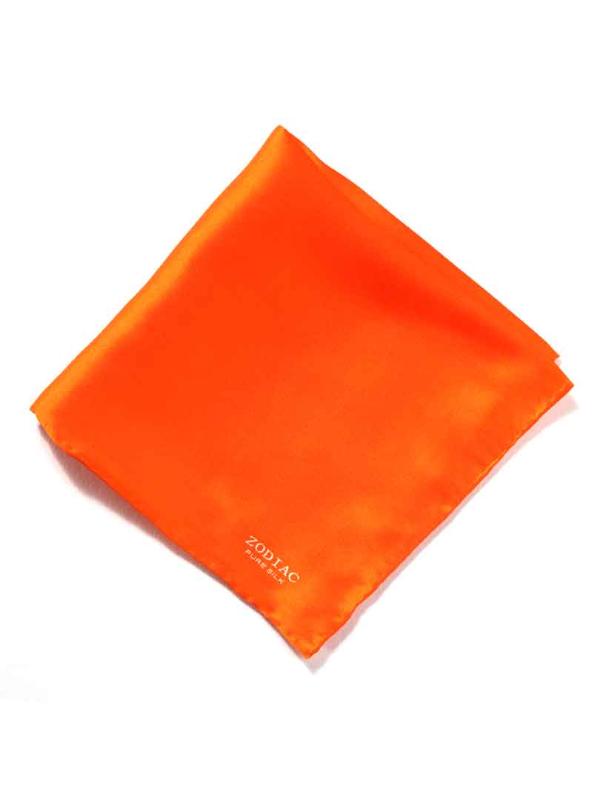 Dark Orange Solid Silk Pocket Square