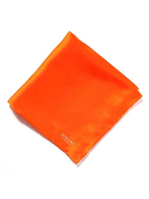 Dark Orange Solid Silk Pocket Square