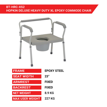 Deluxe Heavy Duty Xl Epoxy Commode Chair 23 inch