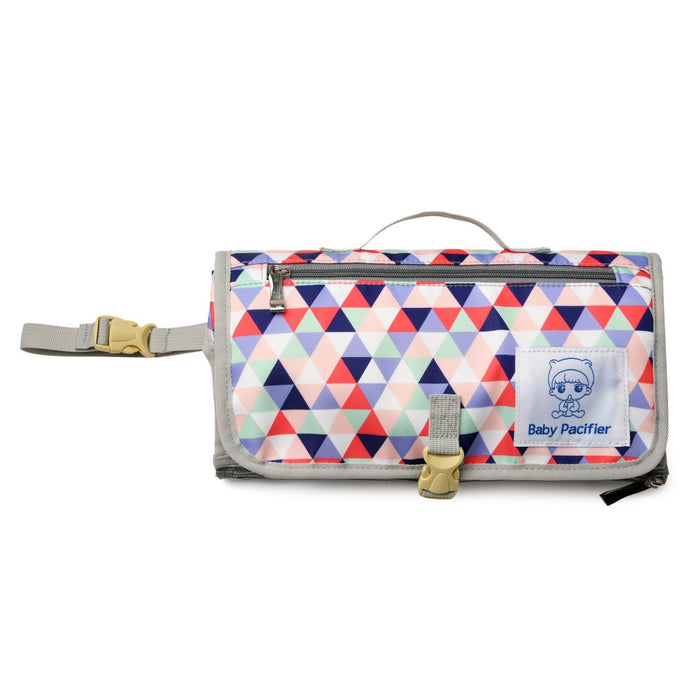 Diaper Changing Clutch - Blue Triangles