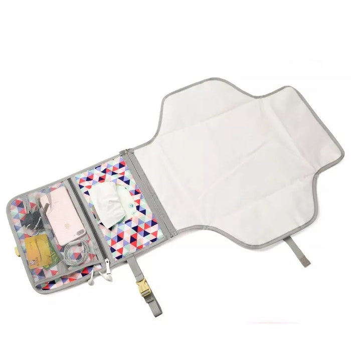 Diaper Changing Clutch - Blue Triangles