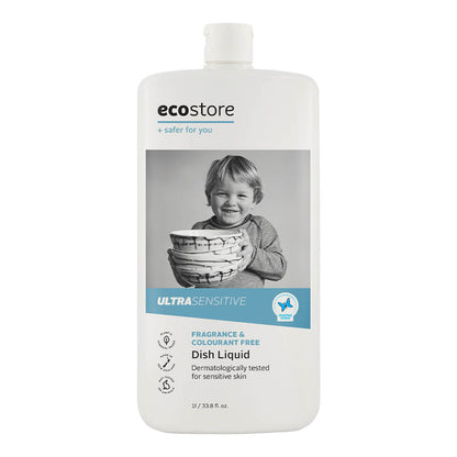Front of 1L bottle of Dish Liquid - Ultra Sensitive.