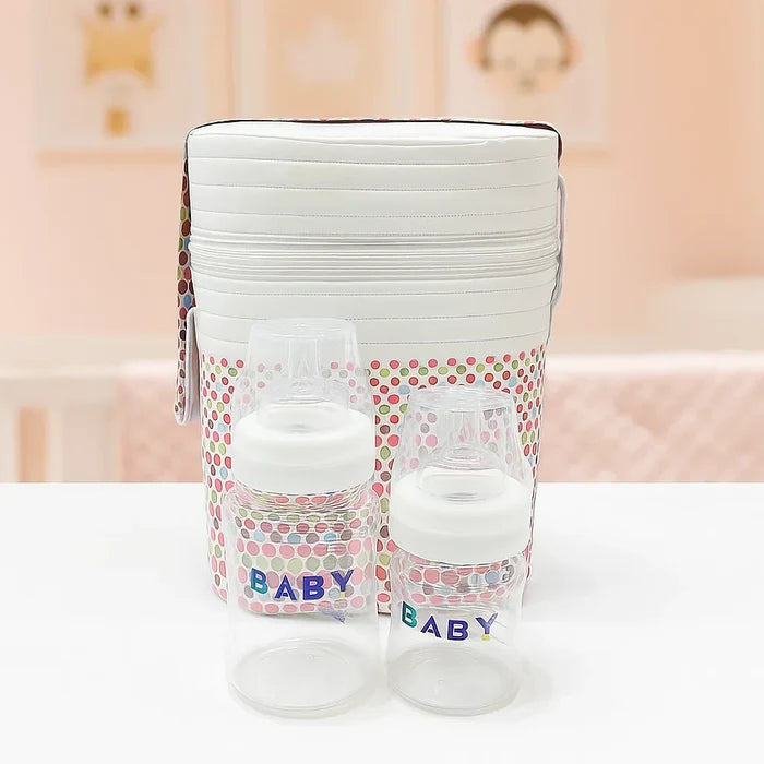 Dotted Feeder Cover With Bottles