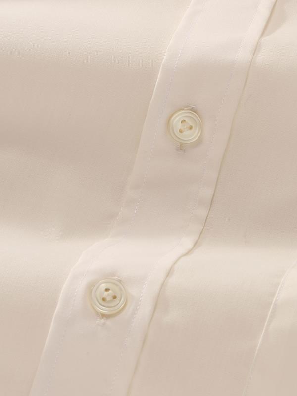 Easy Care Cream Solid Full Sleeve Single Cuff Classic Fit Classic Formal Cotton Blend Shirt