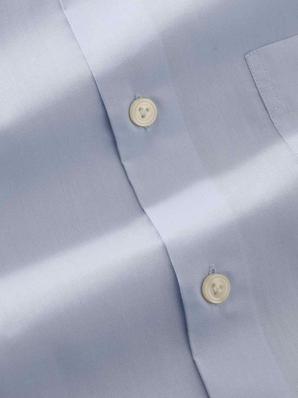Easy Care Sky Solid Full Sleeve Single Cuff Tailored Fit Classic Formal Cotton Blend Shirt