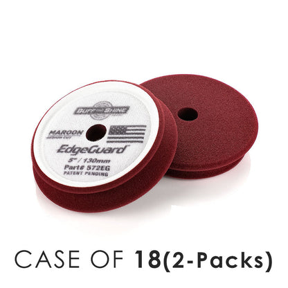 5 Inch / Case of 18 (2 Packs) / Maroon - Medium Cut