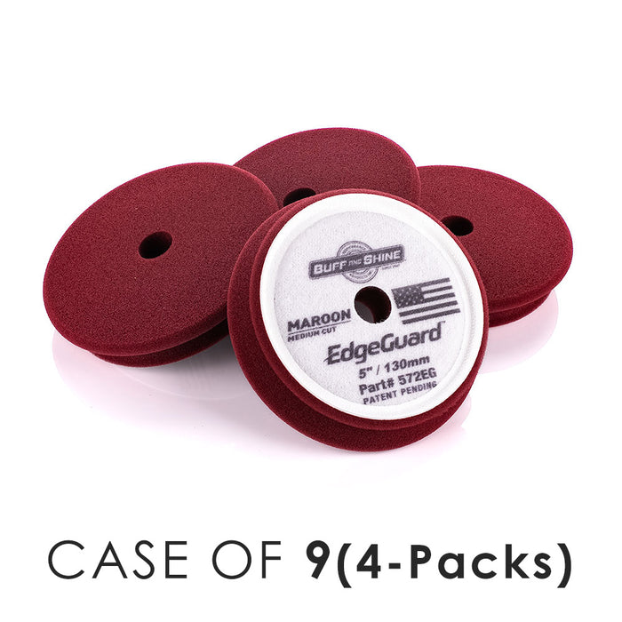 5 Inch / Case of 9 (4 Packs) / Maroon - Medium Cut