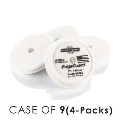 5 Inch / Case of 9 (4 Packs) / White - Polish and Finish