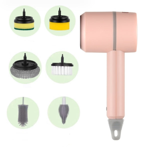 Pink With six brush heads / 1PC