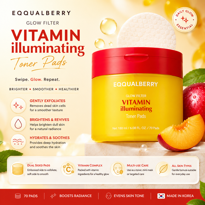EQQUALBERRY Vitamin illuminating Toner Pads 70 Pads - DOKAN