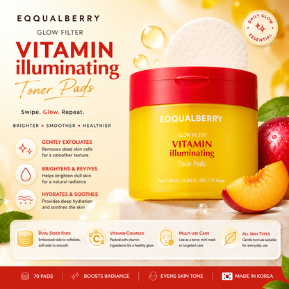 EQQUALBERRY Vitamin illuminating Toner Pads 70 Pads - DOKAN