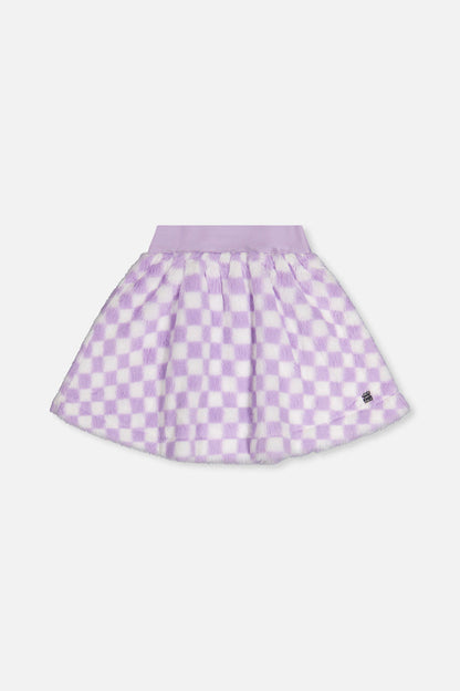 Faux Fur Skirt Lilac And White Tiles-0