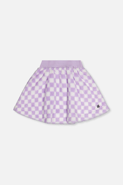Faux Fur Skirt Lilac And White Tiles-0