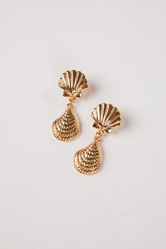 Margot Gold Seashell Drop Earrings