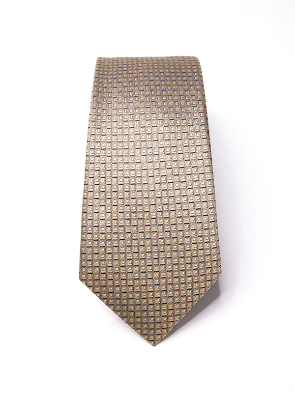 Florentine Minimal Dark Beige Silk Tie