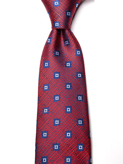 Florentine Minimal Dark Red Silk Tie