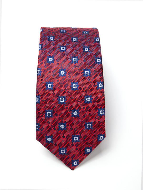 Florentine Minimal Dark Red Silk Tie