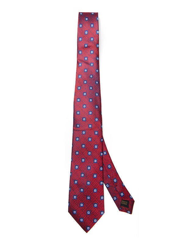 Florentine Minimal Dark Red Silk Tie