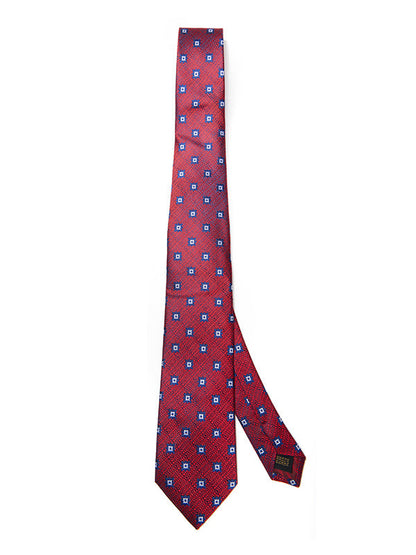 Florentine Minimal Dark Red Silk Tie