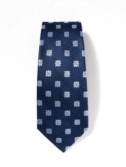 Florentine Minimals Navy Silk Tie