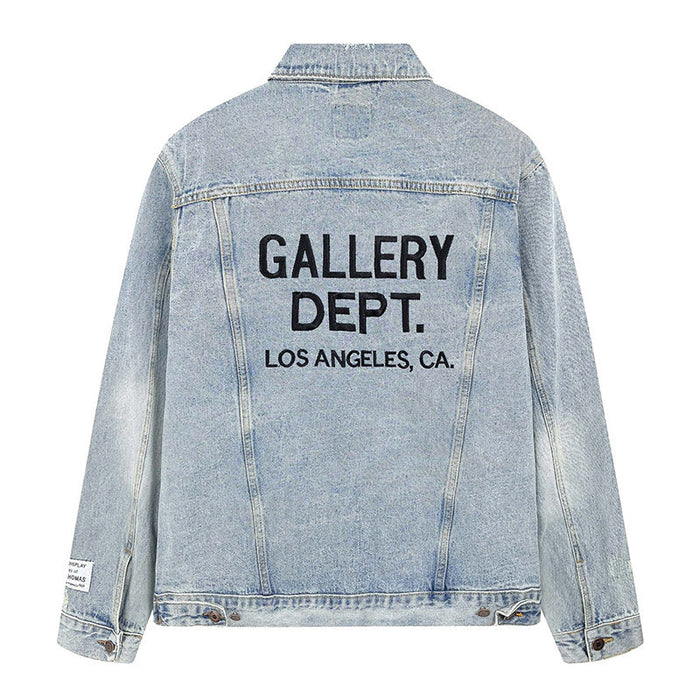 Gallery Dept. letter embroidered washed denim Jacket