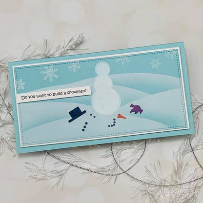 Gina K. Designs - Stamps - Winter Wonderland. Winter Wonderland is a stamp set by Beth Siliaka. This set is made of premium clear photopolymer and measures 6" X 8".   Made in the USA. Available at Embellish Away located in Bowmanville Ontario Canada. - Slimline card designed by Gina K.