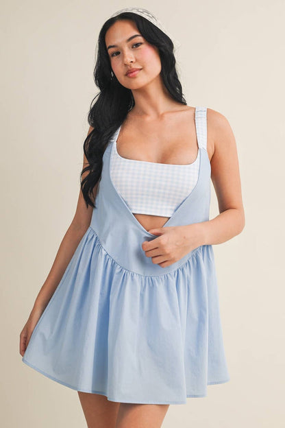 Gingham Print Double Layered Play Dress: Lemon (Copy)