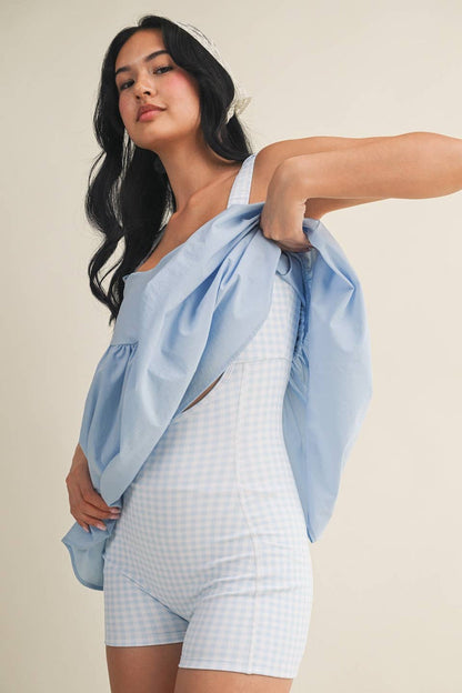 Gingham Print Double Layered Play Dress: Lemon (Copy)