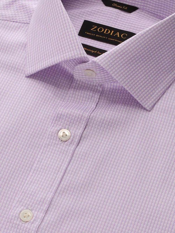 Giotto Lilac Solid Full Sleeve Double Cuff Classic Fit Classic Formal Two Ply Mercerized Cotton Shirt