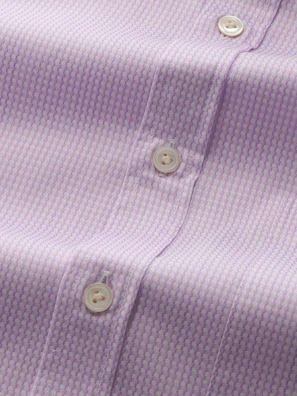 Giotto Lilac Solid Full Sleeve Double Cuff Classic Fit Classic Formal Two Ply Mercerized Cotton Shirt