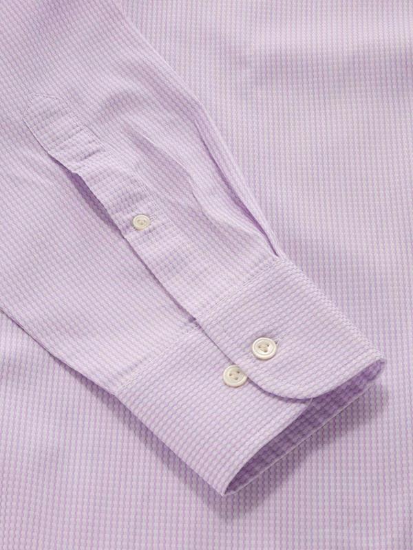 Giotto Lilac Solid Full Sleeve Double Cuff Classic Fit Classic Formal Two Ply Mercerized Cotton Shirt