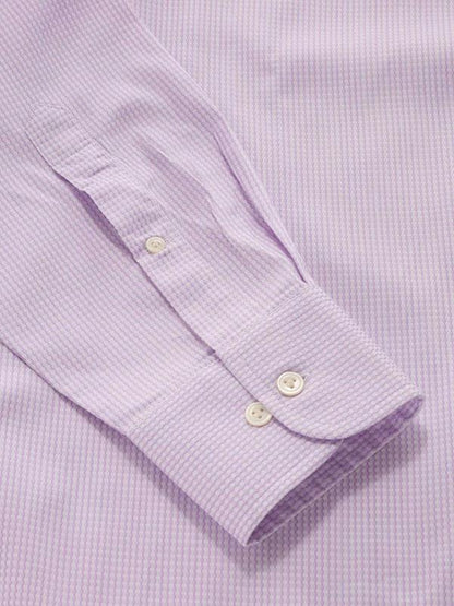 Giotto Lilac Solid Full Sleeve Double Cuff Classic Fit Classic Formal Two Ply Mercerized Cotton Shirt