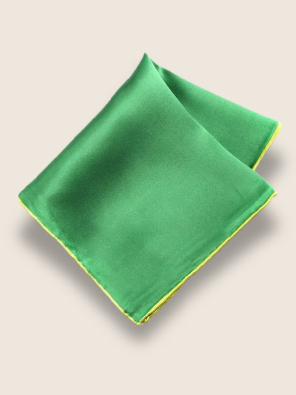 Green/ Light Green Solid Silk Pocket Square