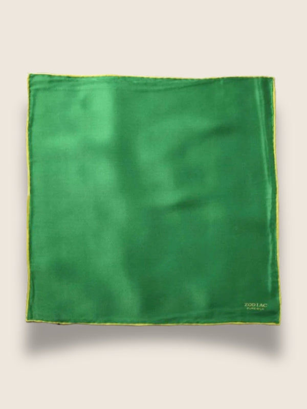 Green/ Light Green Solid Silk Pocket Square
